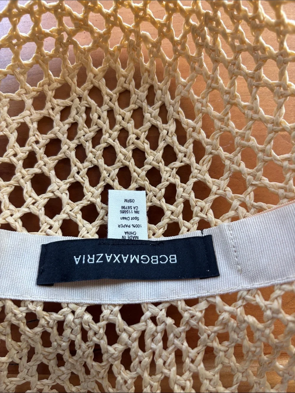 BCBGMaxAzria Yellow Open-Weave Crochet Sun Hat